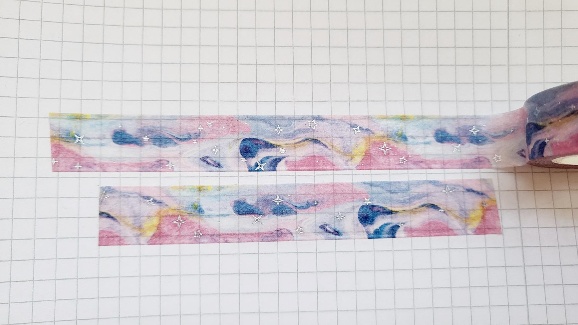 Washi Tape Marmor Rosa Blau
